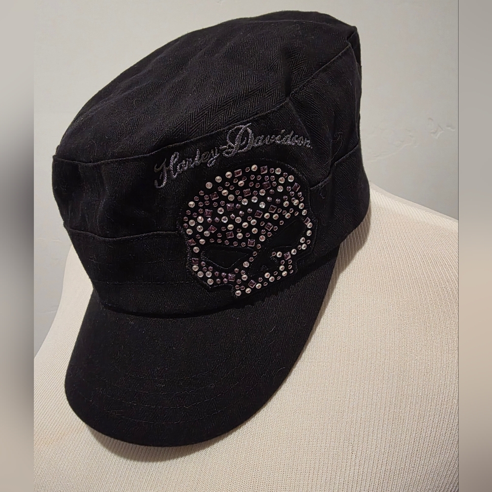 Harley-Davidson Black Cap with Rhinestone Skull